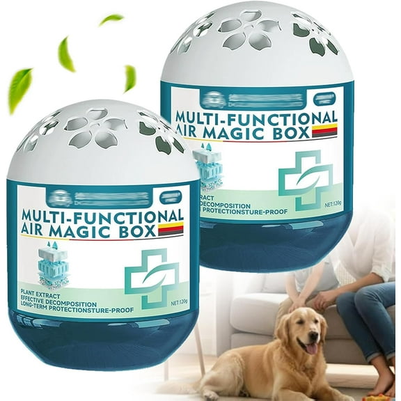 Indoor Air Purification Dust Removal Magic Box, 4.23oz Multi-Functional Air Magic Box, Air Magic Box Dust Cleaner (2PCS)