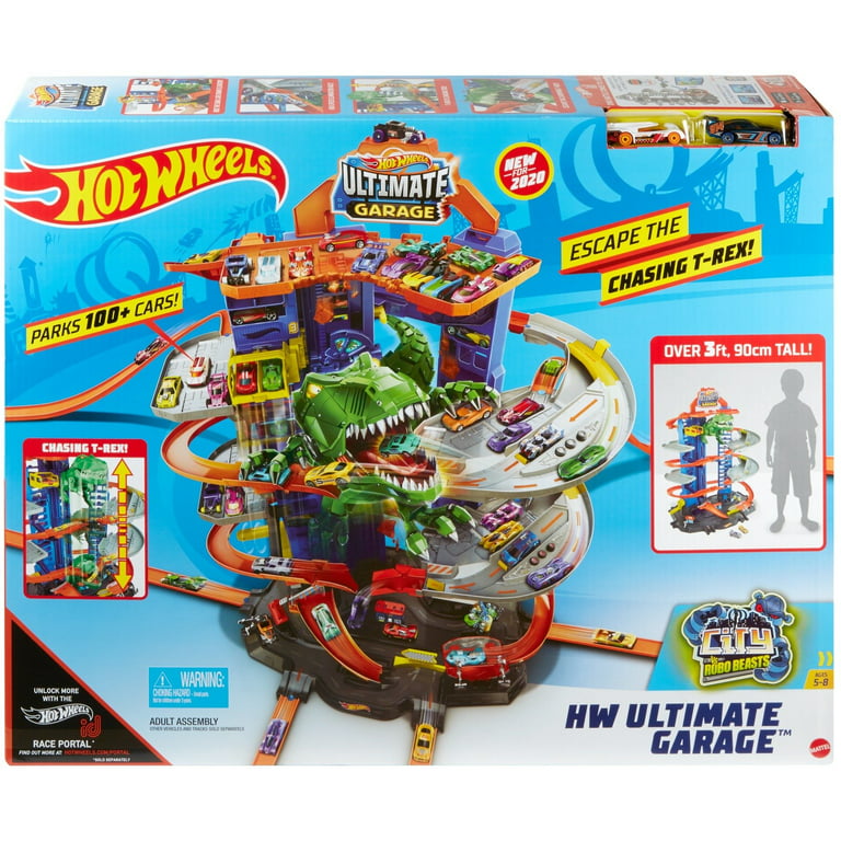 Hot Wheels City Ultimate Garage Playset with 2 Toy Cars Robo