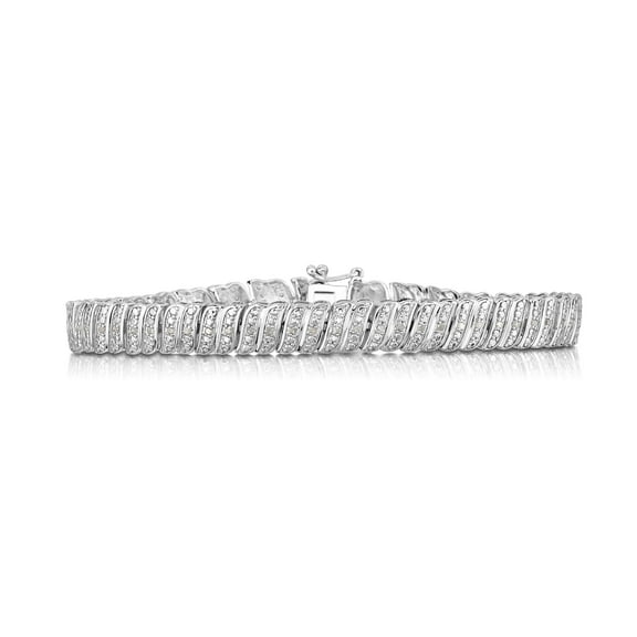 Natalia Drake 1/4 Cttw Diamond S link Tennis Bracelet for Women in Rhodium Plated Sterling Silver