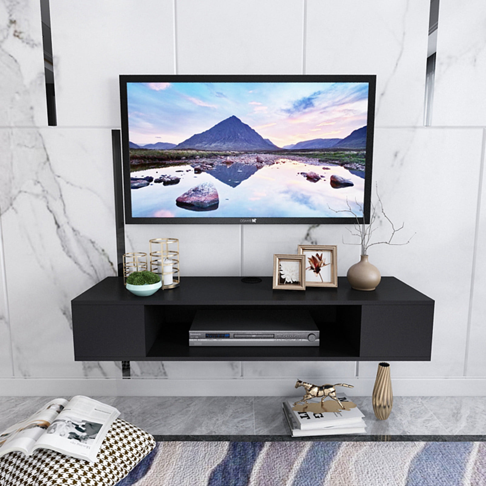 Nordic Minimalist Living Room Tv Set Top Box Rack Wall Mounted Storage Box Walmart Com Walmart Com