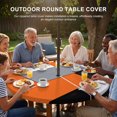 thumbnail image 3 of Round Outdoor Tablecloth with Umbrella Hole and Zipper, Burnt Orange Black Grey Tablecloth with Elastic Waterproof, Modern Irregular Geometric Abstract Patio Table Covers for 55" - 60" Pool Tables, 3 of 9