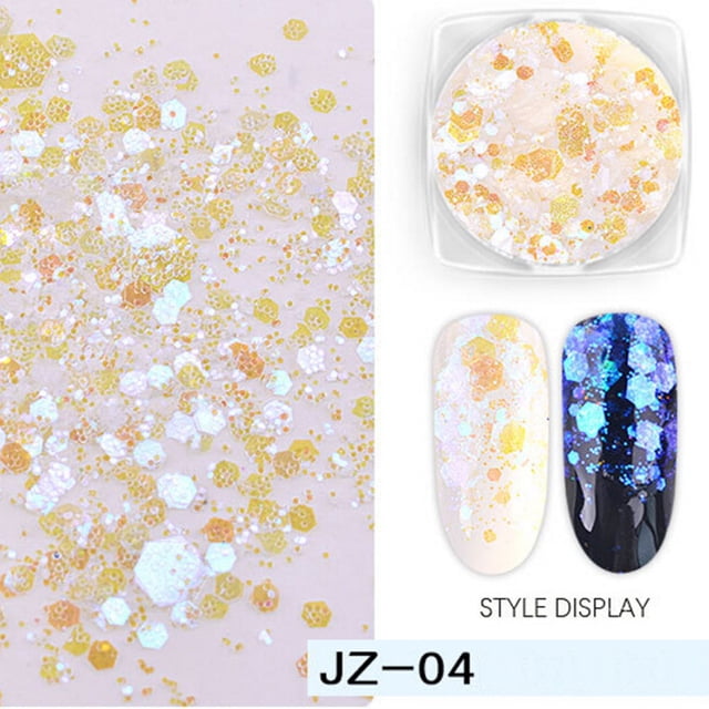 Heliisoer DIY Women's Nail Adornment Nail Color Sequins Make-up Birthday Gift