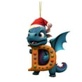 thumbnail image 2 of SDJMa Christmas Dinosaur Ornaments 26 Letter Cartoon Pendant for Kids Acrylic Dino Figures Hanging Gift for Christmas Tree Decoration Funny Dinosaur Decor for Baby Boy Girl (D), 2 of 6