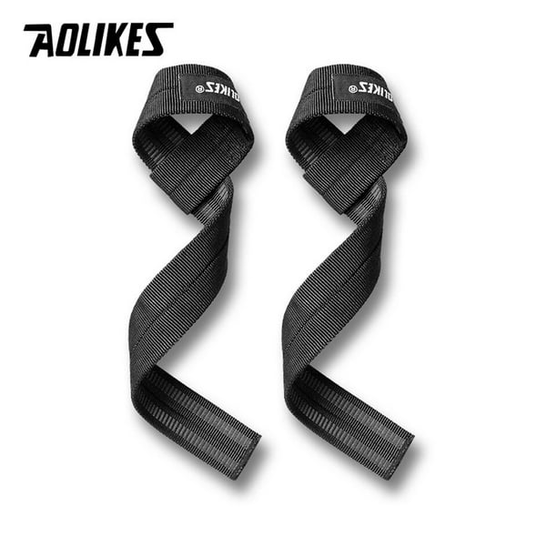 AOLIKES-muñequeras para levantamiento de pesas, correas de muñeca para entrenamiento de fuerza, ajustables, antideslizantes, para gimnasio, 1 par