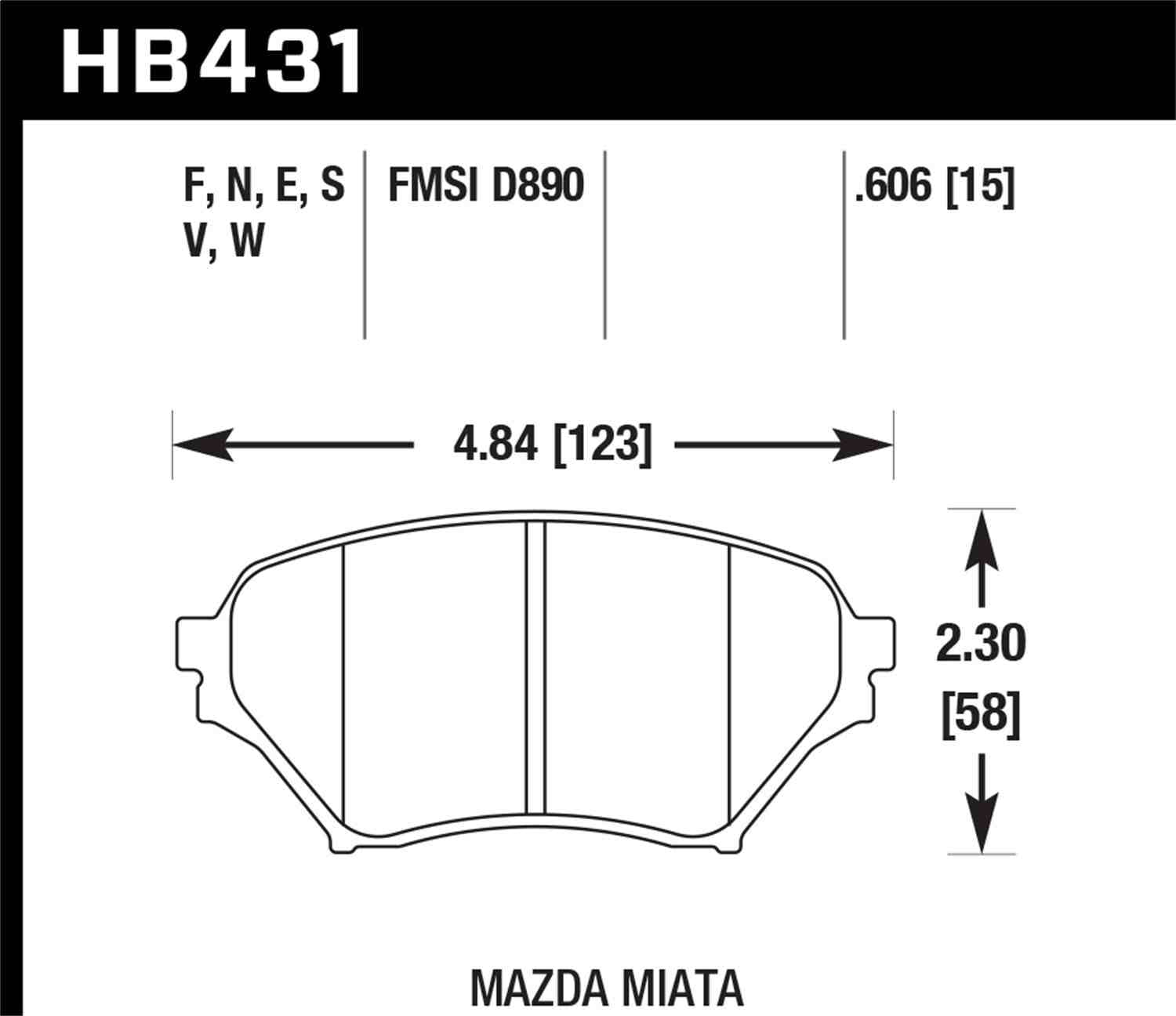 Hawk 01-05 Miata w/ Sport Suspension Blue 9012 Front Brake Pads D890 Fits select: 2001 MAZDA MX-5 MIATA, 2002-2003 MAZDA MX-5 MIATA BASE/LS
