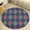 Flannel-2, variant on Purple Diamond Grid Color Round Area Rugs for Bedroom Living Room, 6FT Soft Indoor Circle Carpets, Carpet Home Decor Floor Mat