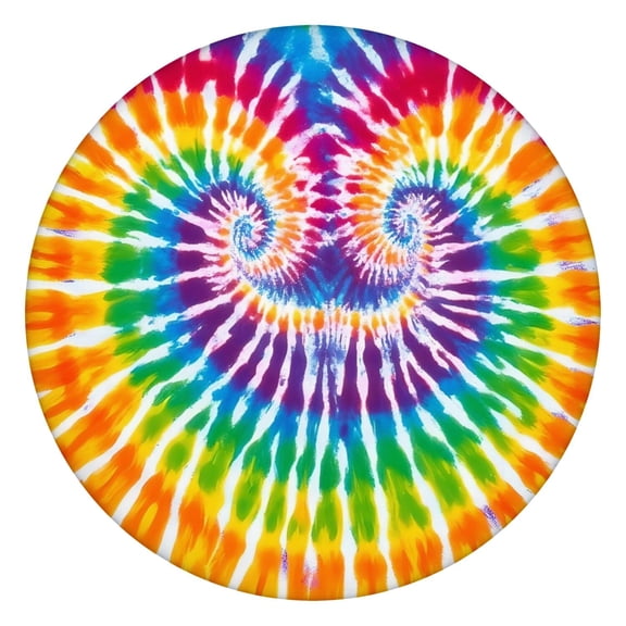 Colorful Rainbow Tie Dye Spiral Pattern Round Fitted Tablecloth with Elastic Edge,Dining Table Cover Waterproof,Outdoor Round Tablecloth for Camping,Dining,Indoor and Outdoor