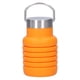 thumbnail image 1 of Botella de agua de silicona plegable de 500 ml, taza para beber con tapa de acero inoxidable para exteriores, color naranja, 1 of 12