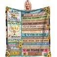 thumbnail image 1 of LHSHID 40th Birthday Gifts Ideas for Women 40 Year Old Birthday Gifts for Women Funny Happy 40 Year Old Birthday Decorations for Her Soft Blanket 40"x50", 1 of 7