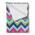 thumbnail image 2 of Colorful Soft Flannel Fleece Throw Blanket, Vintage Inspirations Colorful Chevron Pattern Abstract Angled Lines Herringbone, Cozy Plush for Indoor and Outdoor Use, 70" x 90", Multicolor, by Ambesonne, 2 of 5