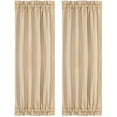 thumbnail image 2 of PiccoCasa French Door Curtains Rod Pocket Blackout Curtain Panel Khaki 2 W25" x L72", 2 of 8
