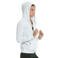 thumbnail image 2 of Women's Zip Up Cotton Light Hoodie Jacket (S,White), 2 of 4
