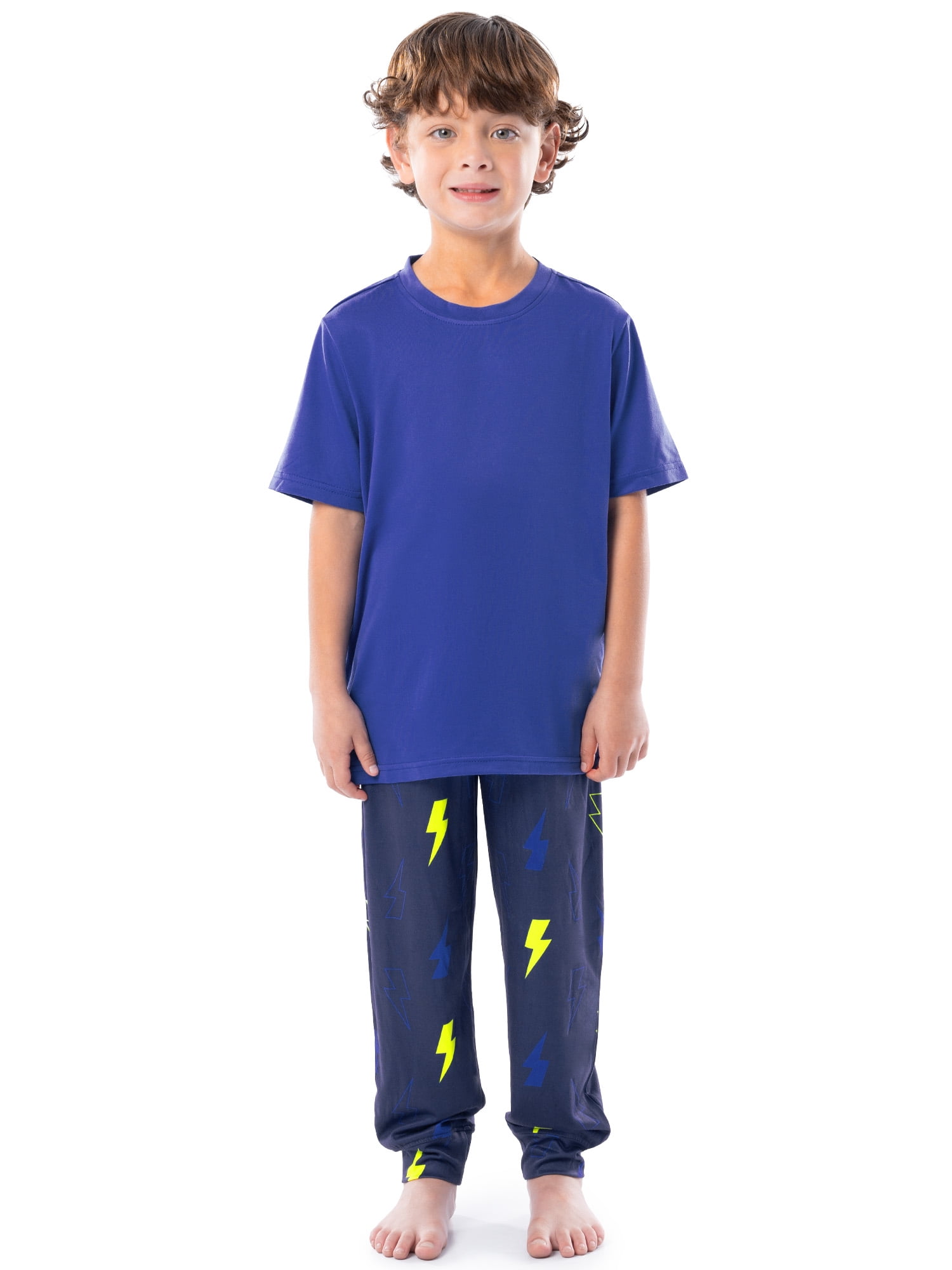 Fruit of the Loom Boy's Getaway Loose Fit Short Sleeve Top, Pajama Sleep pant & Short Set, 3-Piece, Sizes 4/5-14/16