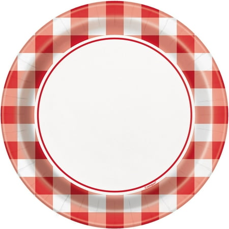 

Red Gingham Round 7 Dessert Plates 8ct