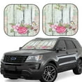 thumbnail image 2 of Uemuo Vintage Wood with Floral Printed 2 PCS Car Windshield Sun Shade, Auto Sun Heat and UV Rays Blocker, Foldable Automotive Front Window Sunshade Protector, 2 of 7