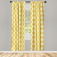thumbnail image 3 of Ambesonne Quatrefoil Curtains, Trellis in Yellow, Pair of 28"x63", Marigold Mustard White, 3 of 5
