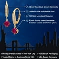 thumbnail image 2 of Gem Stone King 10K Yellow Gold Red Created Ruby and Lab Grown Diamond Dangle Earrings for Women | 0.90 Cttw | Gemstone July Birthstone | Round 4.5MM, 2 of 6