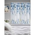 thumbnail image 3 of Blue Eucalyptus Leaves Bathroom Window Curtain, Watercolor Botanical Weeping Leaf Light Filtering Coffee Kitchen Curtains, Bedroom Living Room Curtains 2 Panel 84"x63", 3 of 6