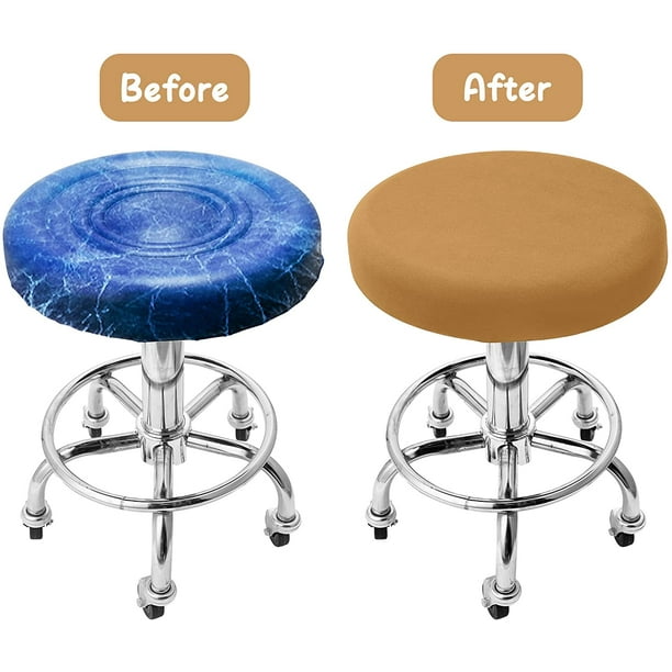 HSD 6Pcs Round Bar Stool Covers Elastic Coffee Color Chairs Covers