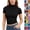 03# Black, variant on Women's Mock Neck Shirts Short Sleeve Turtleneck Crop Tops Slim Fitted Dressy Casual Tees Summer Basic Tshirts 2026,Black M