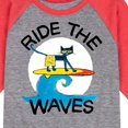 thumbnail image 3 of Pete The Cat - Ride The Waves - Toddler And Youth Raglan Graphic T-Shirt, 3 of 7