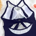thumbnail image 3 of UTSJKR Womens One Piece Swimsuits Tummy Control Thong Monokini Cutout High Waisted Bathing Suit Criss Cross Tie Back Swimsuit Navy 12, 3 of 7