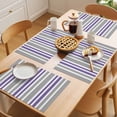 thumbnail image 5 of Purple Grey Stripes Placemats Set of 6 Simple Striped Lines Minimalist Modern Place Mats Indoor Wipeable Table Mats Washable Dining Table Placemats for Kitchen Holiday Party Home Decor 13x19 Inch, 5 of 9