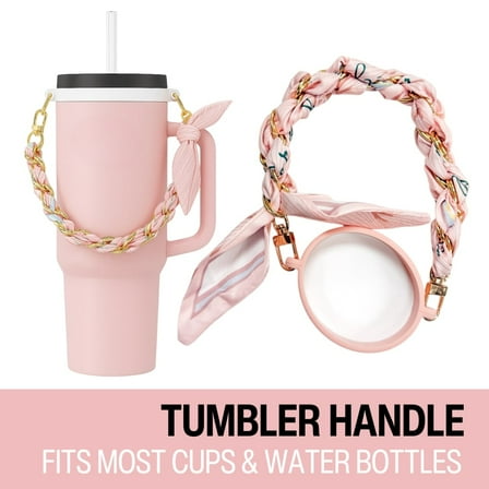 Biddlebee Water Bottle & Tumbler Handle Drinkware Accessory, Pink