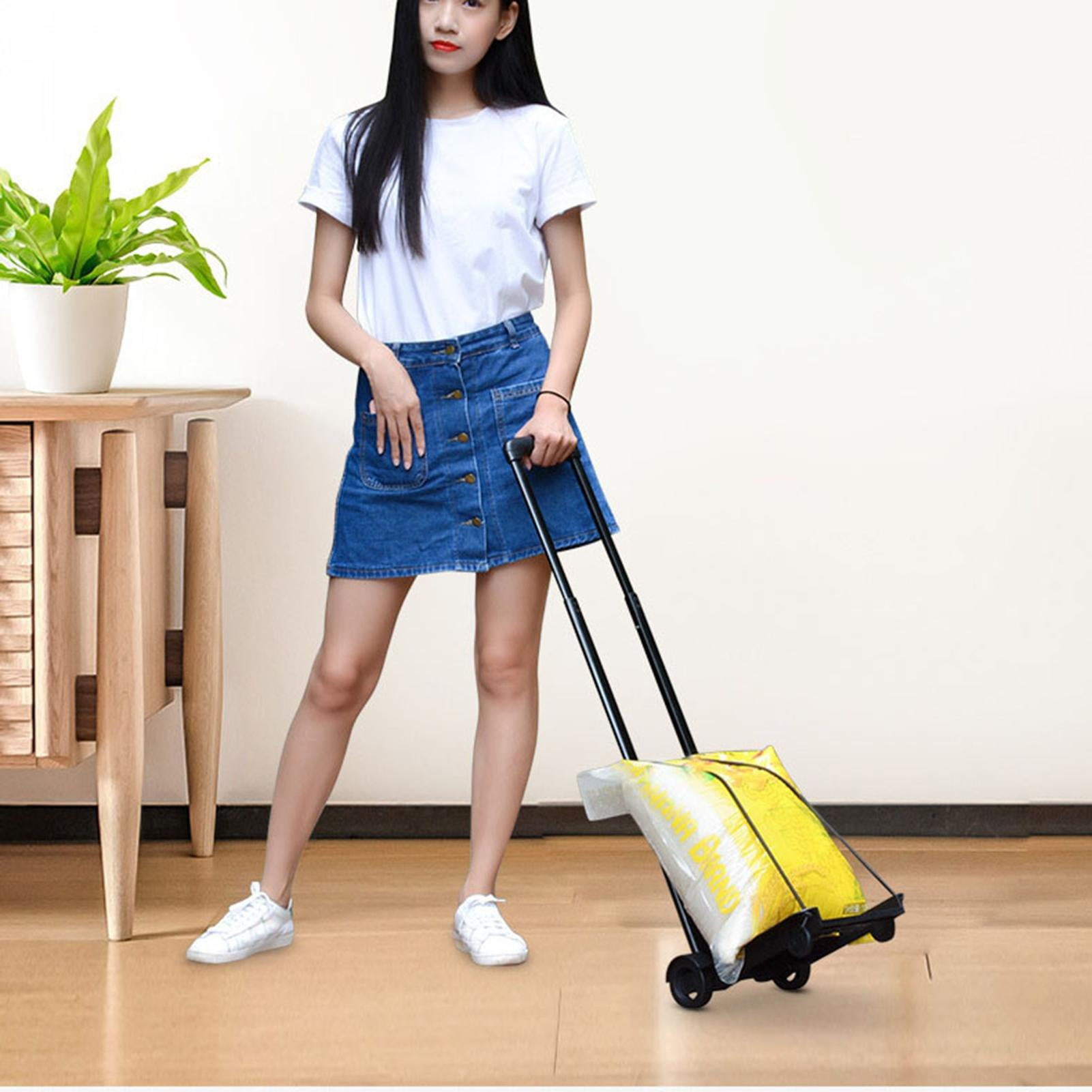 YAHHU Compact 2-Wheel Folding Hand Truck – 110 lb Capacity, 17x9.8in, 3.3 lb, Ideal for Travel, Shopping, Office, Airport