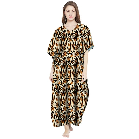 eloria Floral Printed Women's Oversized Maxi Kimono Kaftan Caftan Summer Beach Dress