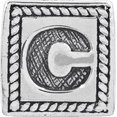 thumbnail image 2 of 925 Sterling Silver Charm For Bracelet Letter C Triangle Block Bead Alphabet, 2 of 7
