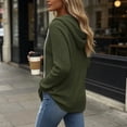 thumbnail image 5 of Women's Ribbed Hooded Sweater - Loose Buttoned Pullover Long Sleeve Sweatshirt - Lightweight Fall Daily Versatile Tops, 5 of 8