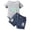 S01 Light Gray, variant on Toddler Boy Shorts Set Baby Boys Summer Outfit Sets Cute Print Tee Tops and Denim Shorts Clothing Sets
