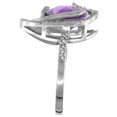 thumbnail image 3 of 14k White Gold Natural Amethyst Ring Oval 12x10mm Diamond Accents, size 5.5, 3 of 4