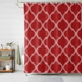 thumbnail image 2 of Shower Curtain Moroccan Texture Bathroom Curtains with Hooks, Waterproof Fabric Retro Red Linen Bath Shower Curtains Set for Bathroom Bathtubs Decor 36x72 Inch, 2 of 9