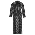 thumbnail image 2 of QLEICOM Women's Casual Turn-down Collar Shirt Dresses Long Sleeve Button Down Long Dress Bohemian Floral Mid Waist Dress with Pockets Summer Beachwear Temperament Maxi Dress Dark Black M, 2 of 5