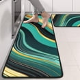 thumbnail image 2 of Kitchen Rugs Sets Of 2,Teal Gold Marble Pattern Anti Fatigue Kitchen Mat Rugs Non Slip Washable,Decorative Kitchen Floor Mats for Kitchen,Sink,Laundry,17"x47"+17"x47", 2 of 5