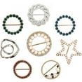 thumbnail image 2 of T-Shirt Clips 9 pcs, Clothes Corner Knotted Button, Fashion Alloy Pearl Rhinestone Circle Clip Buckle Round Shirt Silk Scarf, 2 of 4
