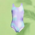 thumbnail image 4 of SHenli Girls Swimsuit One Piece Cute Bow Girls Tankini Swimsuit Lightweight Contrasting Trim Girl Bathing Suit Beach Swimwear Ruched Adjustable Strap Purple 13-14 Years, 4 of 5