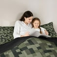thumbnail image 4 of Feelyou Square Abstract Twin Bedding Sets 7pcs, Pixel Grid Miners Bedding Comforter Set, 4 of 8