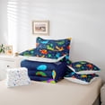thumbnail image 6 of jejeloiu Colorful Dinosaur Dino 7-Piece Twin Bedding Sets,Cartoon Animal Bedding Comforter Set,Abstract Green Cactus Sheet Sets For Boys,Ultra Soft Home Decor Reversible, 6 of 8