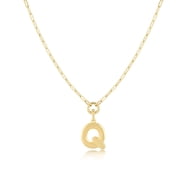 Jewelry Atelier Gold-Filled Initial Necklace for Women – Layered Initial Necklace with A-Z Pendant – 14k Gold-Filled Paperclip Chain– Cute Layered Gold Choker – Gold Jewelry for Women