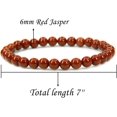 thumbnail image 2 of Angelstones Bracelet Extensible Unisexe en Perles Rondes de 6 mm en Jaspe Rouge Naturel, 2 of 5