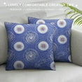 thumbnail image 3 of COMIO   Throw Pillow Covers Decorative Couch Pillows Covers, Blue and White Porcelain Scale Texture Square Pillow Cases for Bedroom Car Living Room, 3 of 5