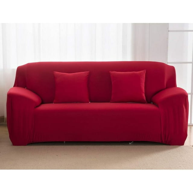 Super Stretch Sofa Slipcover, Elastic Solid Color Anti-Slip Design For 2-Seater Couch, Durable Practical Protection Against Stains, Dust, Wear, Sunlight Fading, Ideal For Homes