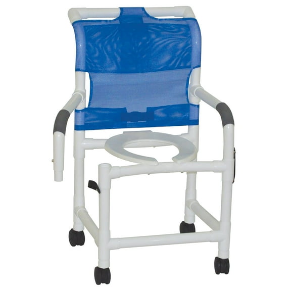 MJM International Superior 118-3TW-DDA Shower Chair with dual swing away armrests and fast drying fullback mesh sling