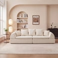thumbnail image 2 of Leumius 104'' Cloud Sofa Couch with Deep Seat,Boneless Couch with Memory Foam for Living Room,No Assembly Required,White, 2 of 12
