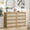 Natural, variant on GAOMON 8 Drawer Double Dresser for Bedroom, Rattan Chest of Dressers, Modern Wooden Dresser Chest with Golden Handles, Beside Table for Closet, Living Room and Entryway, White and Natural