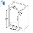 thumbnail image 3 of 48-49 W x 72 H  Swing-Out Shower Door ULTRA-E, 3 of 3