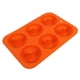 thumbnail image 1 of Molde para hornear donuts de silicona de 6 cavidades, molde para donuts y chocolate, apto para microondas y congelador (naranja), 1 of 14